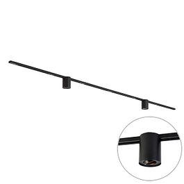 Modern fekete sínrendszer 2 spotlámpával, 1 fázisú - Iconic Rondoo Up