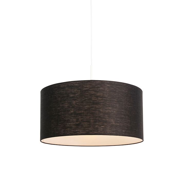 Moderne hanglamp wit met zwarte kap 50 cm - Combi 1