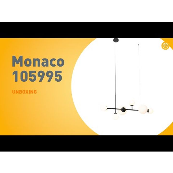 Сучасний підвісний світильник чорний з матовим склом 6 ламп - Monaco
