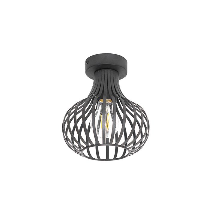 Moderne loftslampe sort 18 cm - Saffira