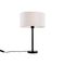 Stolná lampa čierna s oválnym ľanovým tienidlom biela 35cm - Simplo