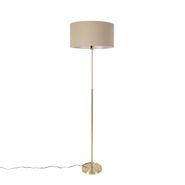 Säädettävä-lattiavalaisin-kulta,-vaaleanruskea-varjostin-50-cm---Parte