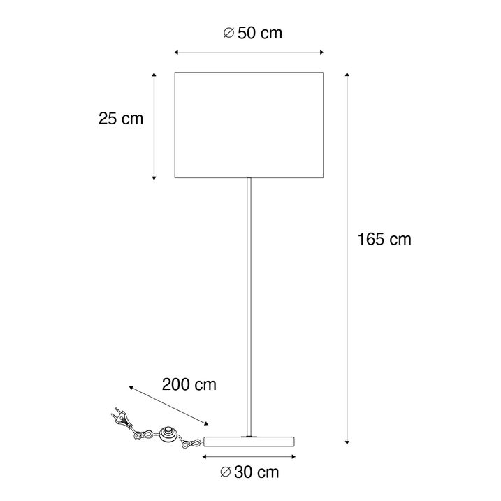 Lampă de podea din alamă cu abajur verde 50 cm - Kaso