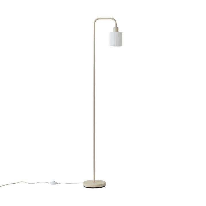 Scandinavische vloerlamp beige met wit glas - Wisp