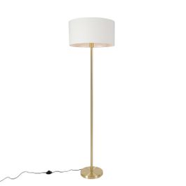 Gulvlampe messing med hvid skærm 50 cm - Simplo