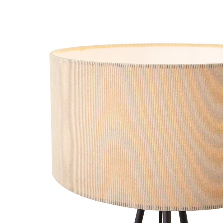 Moderne tripod vloerlamp taupe met velours kap - Luz