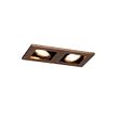 Set-mit-6-Einbaustrahlern-Dunkelbronze-Rechteckig-2-Licht-Verstellbar---Qure