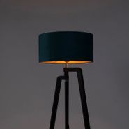 Állólámpa-háromlábú-fekete-kék-búrával-és-arannyal-50-cm---Puros
