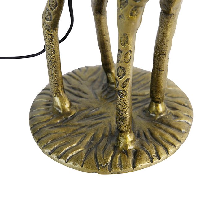 Vintage vloerlamp messing stoffen kap zwart - Animal Giraf To