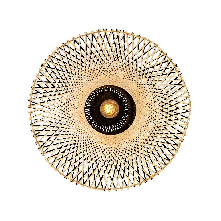 Orientalisk utomhustaklampa bambu 50 cm IP44 - Rina
