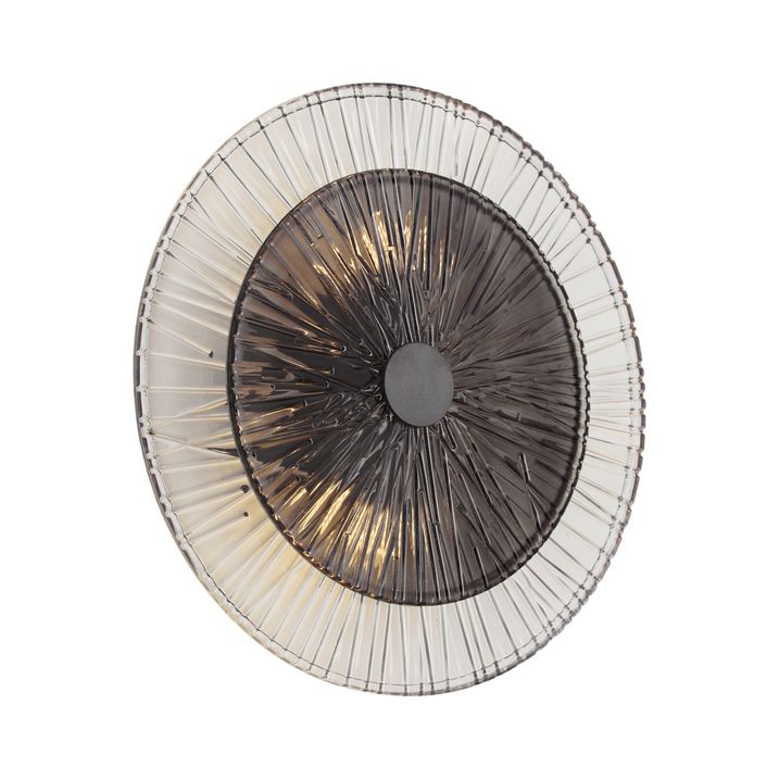 Design wandlamp gunmetal met smoke glas 2-lichts - Moonstruck