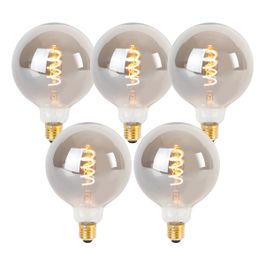 Set od 5 E27 prigušivih LED sijalica sa uvijenim filamentom G125 dimljena 4W 120lm 1800K