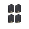 Set van 4 moderne wandlampen zwart 2-lichts IP44 - Baleno