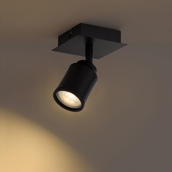 Μοντέρνο σποτ μπάνιου μαύρο τετράγωνο IP44 - Ducha