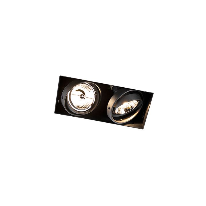 Einbau-Strahler schwarz GU10 AR70 trimless 2-Licht - Oneon