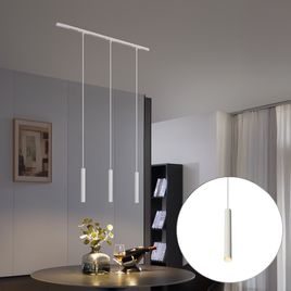 Modern railsysteem met 3 hanglampen wit 1-fase - Slimline Keno