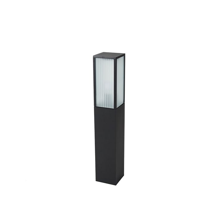 Pametna spoljna podna lampa crna sa rebrastim staklom 80 cm uklj. WiFi A60 - Charlois