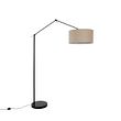 Stojaca-lampa-čierna-so-svetlohnedým-tienidlom-50-cm-nastaviteľná---Editor