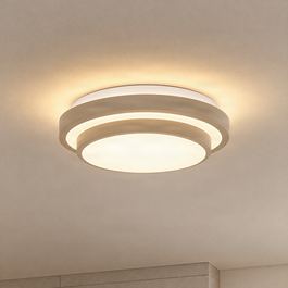 Plafon moderno taupe com branco 25cm IP44 - Walden