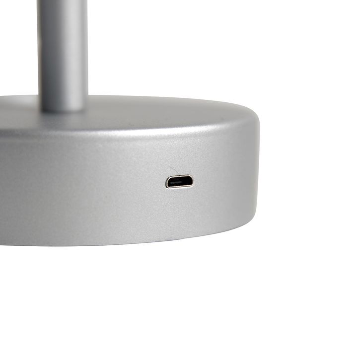 Table Lamp Grey Incl. Rechargeable LED with Touch Dimmer - Renata