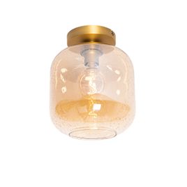 Plafonnier design en laiton et verre ambré - Zuzanna