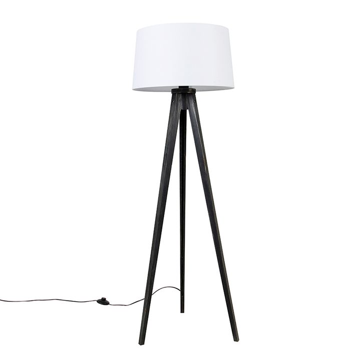 Tripodas juodas su lininiu gaubtu baltas 45 cm - Tripod Classic