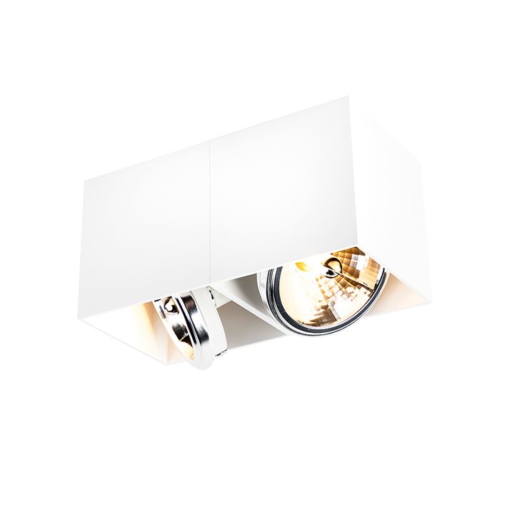 Design spot rechthoekig 2-lichts wit incl. G9 - Box
