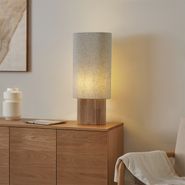 Japandi-gulvlampe-træ-med-linnedskærm-70-cm---Lamel