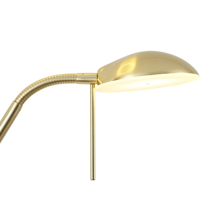 Lampadaire moderne doré avec bras de lecture avec LED et variateur - Divo