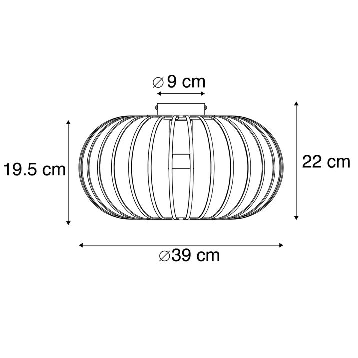Smart Ceiling Light Black 39 cm Incl. Wifi G95 - Johanna