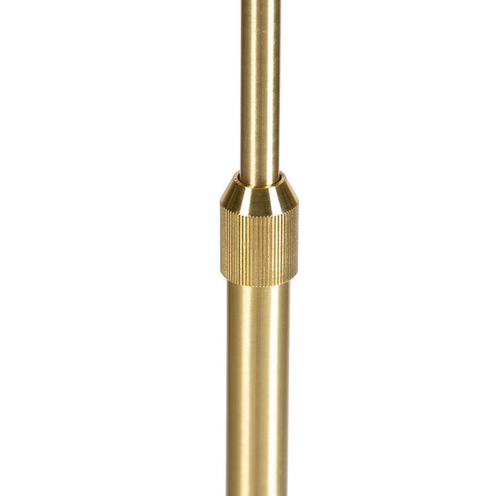 Lámpara de pie dorada/latón con pantalla negra 45 cm ajustable - Parte