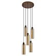 Suspension-Chic-d'Hôtel-Bronze-Foncé-avec-Verre-Ambré-5-Lumières---Stavelot