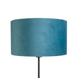 Grindų-lempa-juoda-su-mėlynu-aksominiu-gaubtu-su-auksu-35-cm---Parte