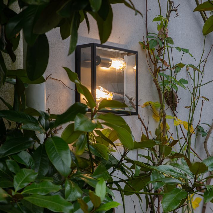 Lampă industrială de exterior cu 2 lumini neagră - Rotterdam