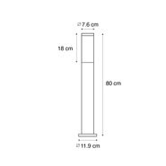 Lampadaire-d'extérieur-marron-rouille-avec-opale-80-cm-IP44---Rox