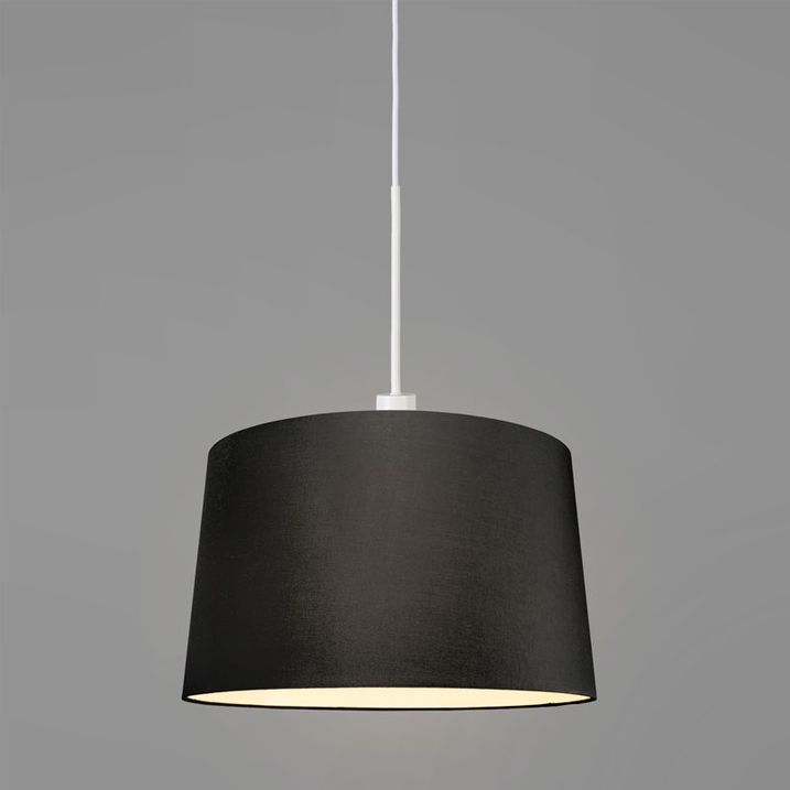 Moderne hanglamp wit met kap 45 cm zwart - Combi 1