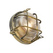 Utendørs-vegg--og-taklampe-antikk-gull-rund-IP44---Noutica