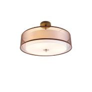 Moderne-plafondlamp-bruin-met-wit-50-cm-3-lichts---Drum-Duo