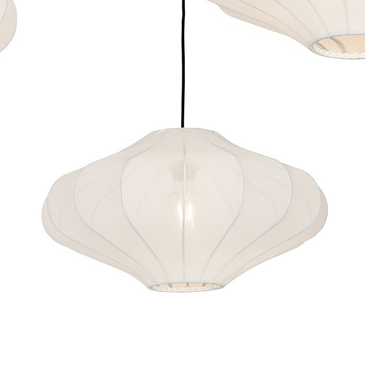 Japandi viseća lampa bijela 50cm 3-svjetlo - Plu