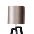 Vloerlamp-zwart-met-velours-kap-taupe-50cm---Puros