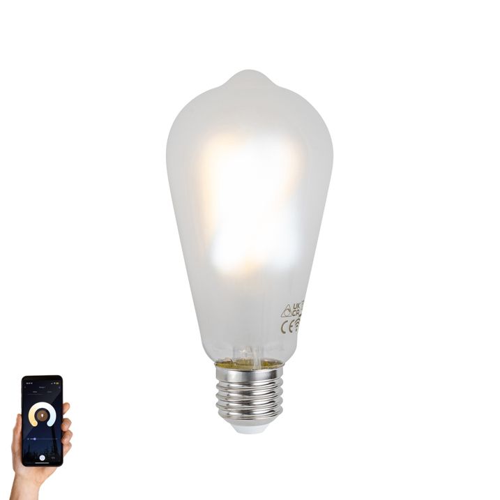 Bombillas LED inteligentes E27 regulables ST64 mate 7 W 806 lm 2700-6500 K