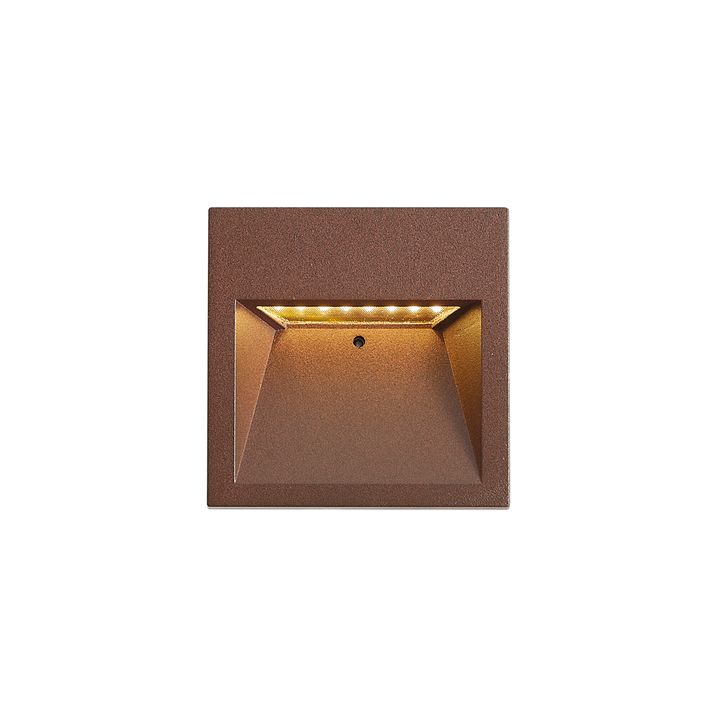 Lampada da parete moderna marrone ruggine quadrata incl. LED IP54 - Gem