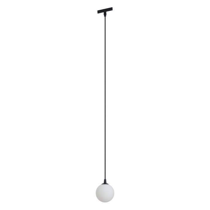 Moderne hanglamp zwart met wit glas voor railsysteem 1-fase - Slimline Eira