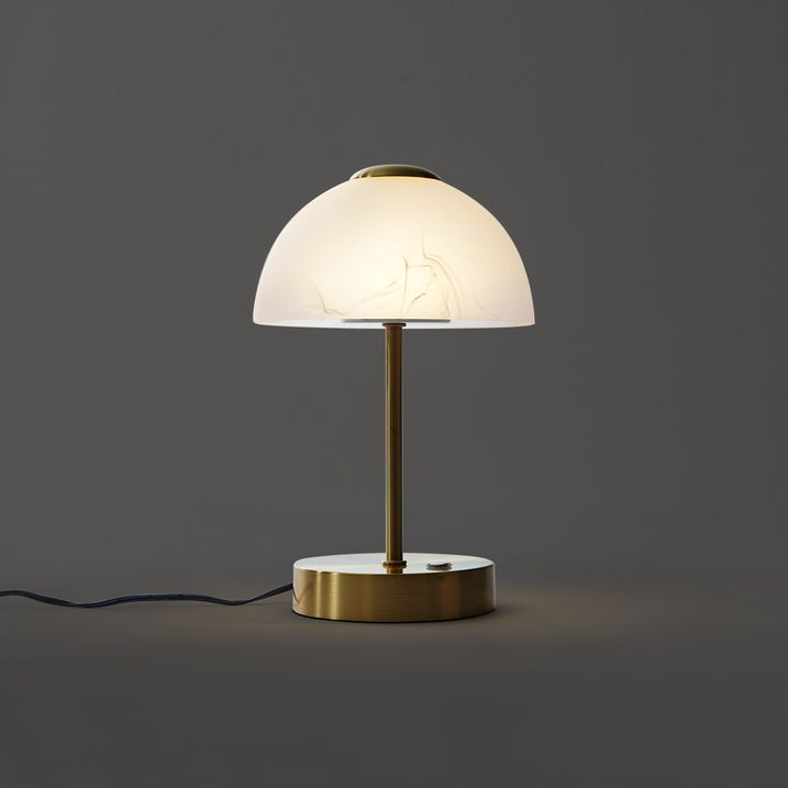 Design-pöytävalaisin kulta opaalilasilla sis. LED himmennettävä - Joya