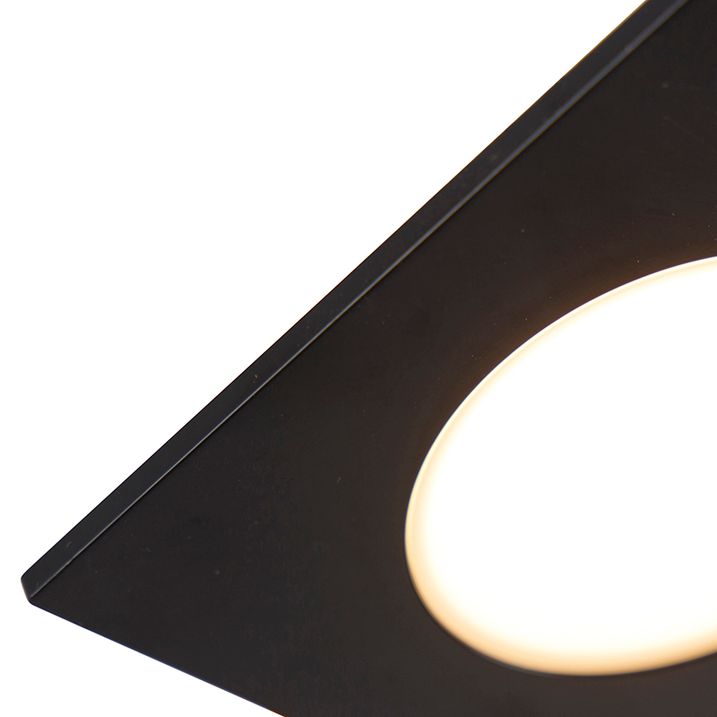 6 modernių įleidžiamų prožektorių rinkinys juodas su LED 3 pakopų reguliuojamas IP65 - Simply