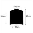 Ceiling-Light-With-Velours-Shade-Blue-with-Gold-20-cm---Combi-Black