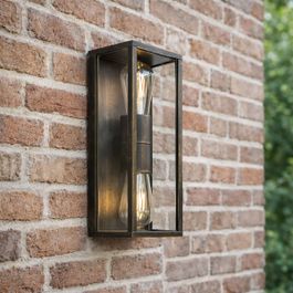 Vintage zidna lampa antikni zlato 38 cm 2-svetla IP44 - Charlois
