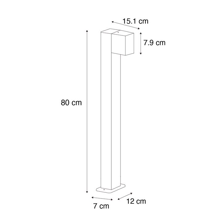 Lampada da terra per esterni industriale grigio scuro 80 cm IP44 - Baleno