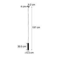 Lampă-suspendată-de-design-neagră,-inclusiv-adaptor-pentru-șină-monofazată---Slimline-Tuba-Small
