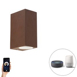 Applique murale intelligente brun rouille IP44 avec 2 GU10 Wifi - Baleno